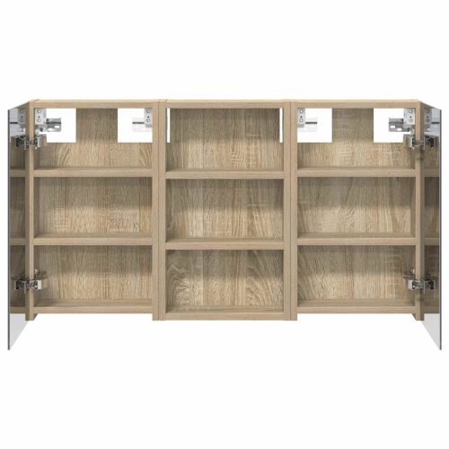 Комплект шкафове за баня с рафт с врата 3 pcs 90 x 10,5 x 50 см