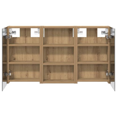 Комплект шкафове за баня с рафт с врата 3 pcs 90 x 10,5 x 50 см