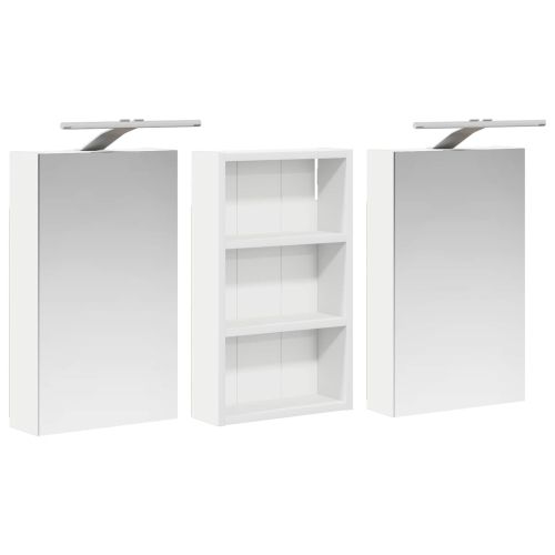 Комплект шкафове за баня с рафт с врата 3 pcs 90 x 10,5 x 50 см