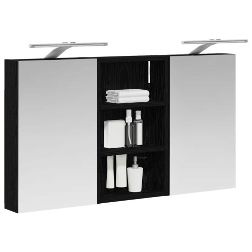 Комплект шкафове за баня с рафт с врата 3 pcs 90 x 10,5 x 50 см