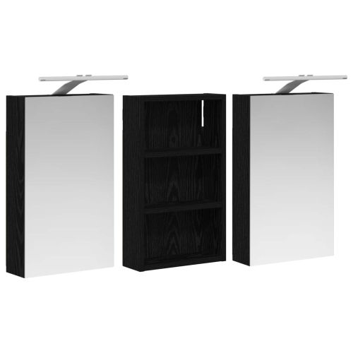 Комплект шкафове за баня с рафт с врата 3 pcs 90 x 10,5 x 50 см