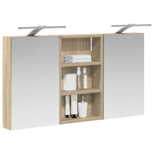 Комплект шкафове за баня с рафт с врата 3 pcs 90 x 10,5 x 50 см