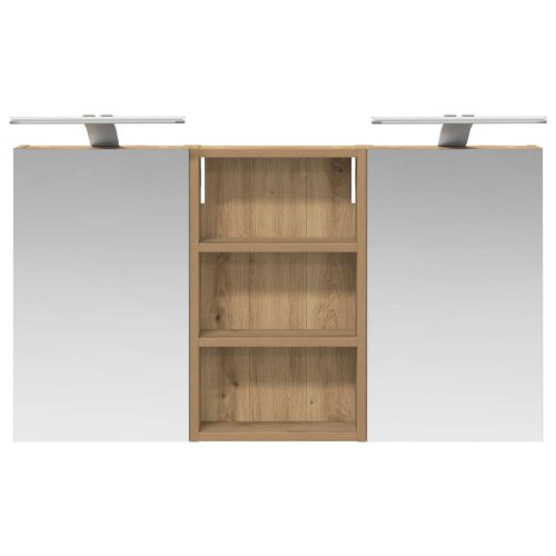 Комплект шкафове за баня с рафт с врата 3 pcs 90 x 10,5 x 50 см