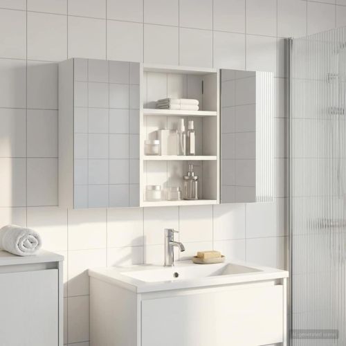 Комплект шкафове за баня с рафт 3 pcs 100 x 10,5 x 50 см