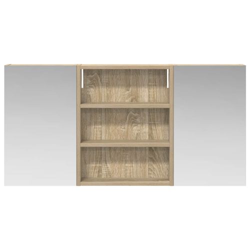 Комплект шкафове за баня с рафт 3 pcs 100 x 10,5 x 50 см