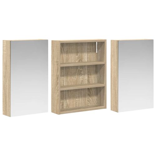 Комплект шкафове за баня с рафт 3 pcs 100 x 10,5 x 50 см