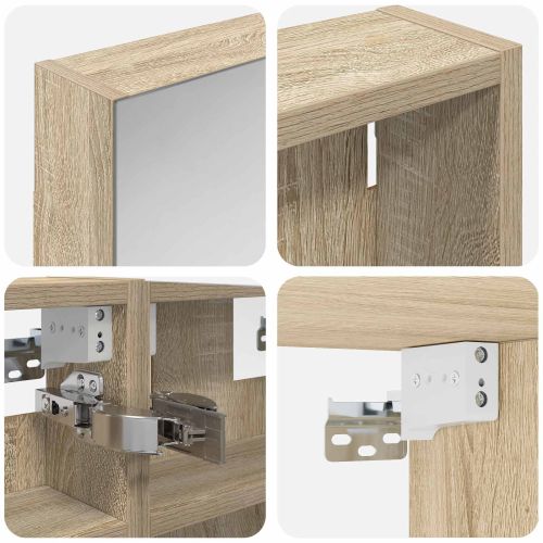 Комплект шкафове за баня с рафт 3 pcs 100 x 10,5 x 50 см