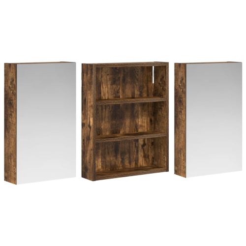 Комплект шкафове за баня с рафт 3 pcs 100 x 10,5 x 50 см