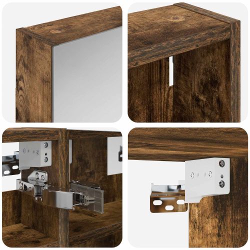 Комплект шкафове за баня с рафт 3 pcs 100 x 10,5 x 50 см