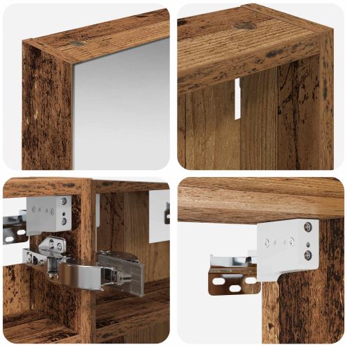 Комплект шкафове за баня с рафт 3 pcs 100 x 10,5 x 50 см