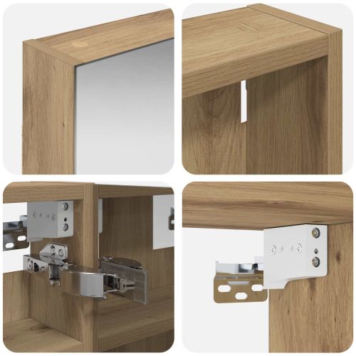 Комплект шкафове за баня с рафт 3 pcs 100 x 10,5 x 50 см