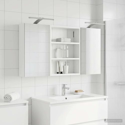 Комплект шкафове за баня с рафт 3 pcs 100 x 10,5 x 50 см