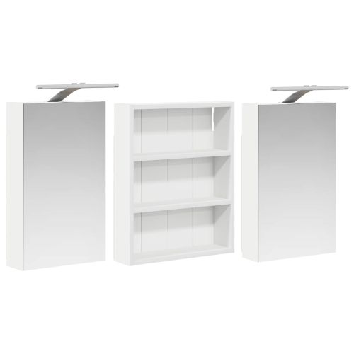 Комплект шкафове за баня с рафт 3 pcs 100 x 10,5 x 50 см