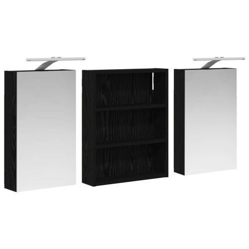 Комплект шкафове за баня с рафт 3 pcs 100 x 10,5 x 50 см