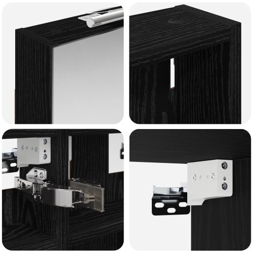 Комплект шкафове за баня с рафт 3 pcs 100 x 10,5 x 50 см