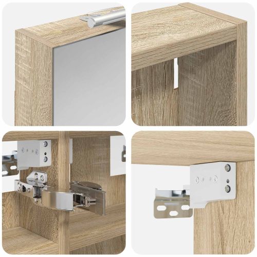 Комплект шкафове за баня с рафт 3 pcs 100 x 10,5 x 50 см