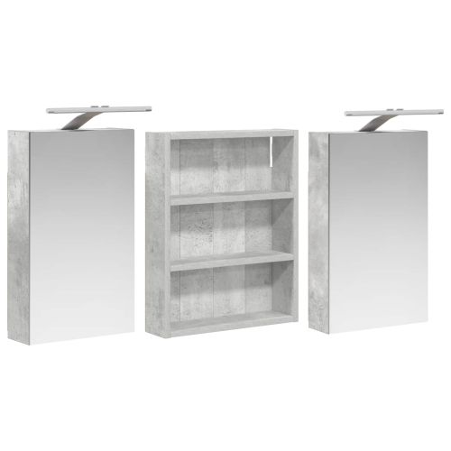 Комплект шкафове за баня с рафт 3 pcs 100 x 10,5 x 50 см