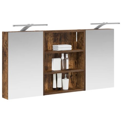 Комплект шкафове за баня с рафт 3 pcs 100 x 10,5 x 50 см