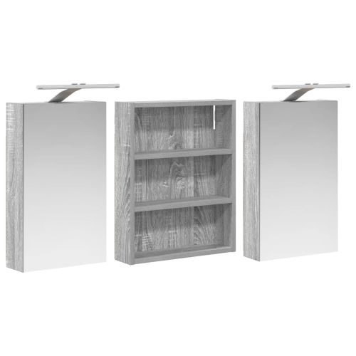 Комплект шкафове за баня с рафт 3 pcs 100 x 10,5 x 50 см