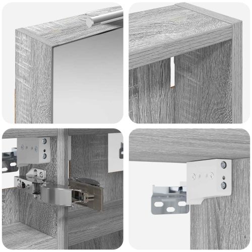 Комплект шкафове за баня с рафт 3 pcs 100 x 10,5 x 50 см