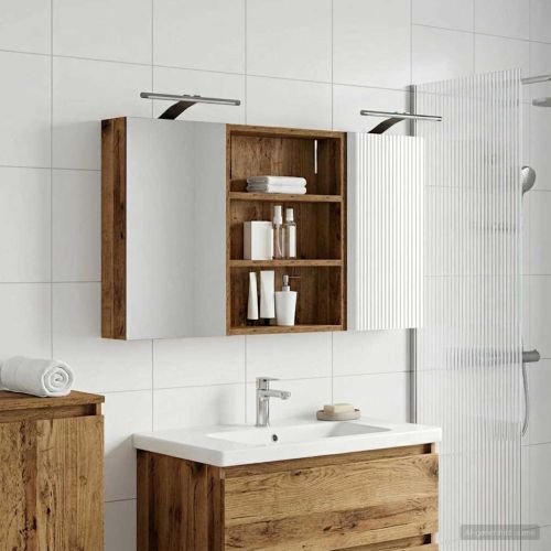 Комплект шкафове за баня с рафт 3 pcs 100 x 10,5 x 50 см