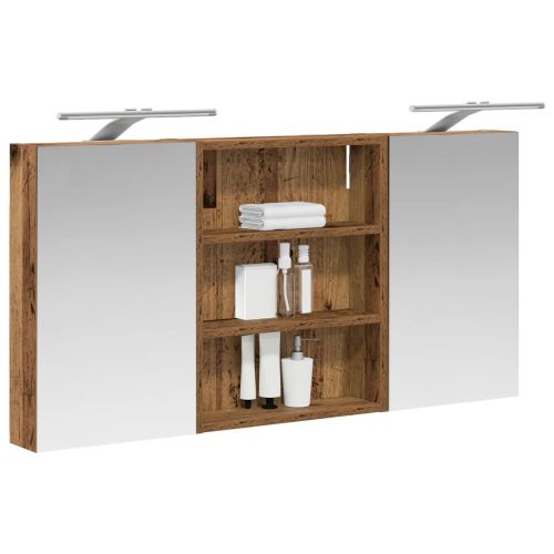 Комплект шкафове за баня с рафт 3 pcs 100 x 10,5 x 50 см