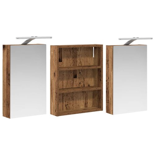 Комплект шкафове за баня с рафт 3 pcs 100 x 10,5 x 50 см