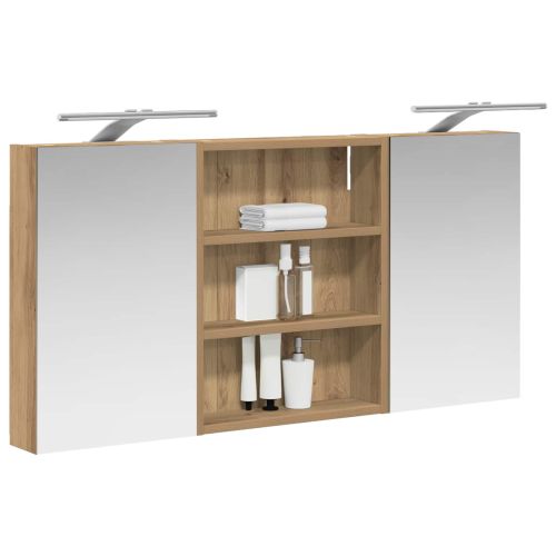 Комплект шкафове за баня с рафт 3 pcs 100 x 10,5 x 50 см