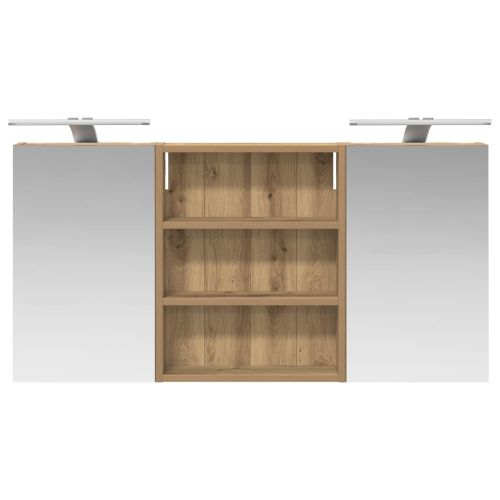 Комплект шкафове за баня с рафт 3 pcs 100 x 10,5 x 50 см