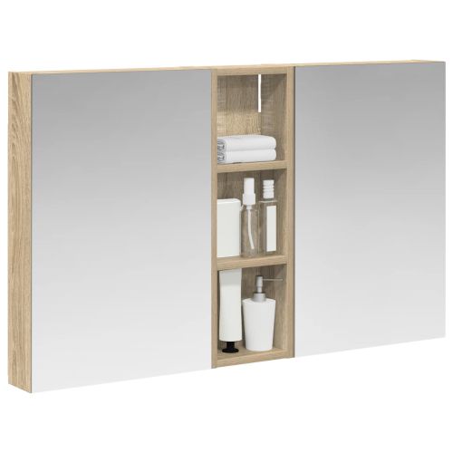 Комплект шкафове за баня с рафт 3 pcs 100 x 10,5 x 60,5 см