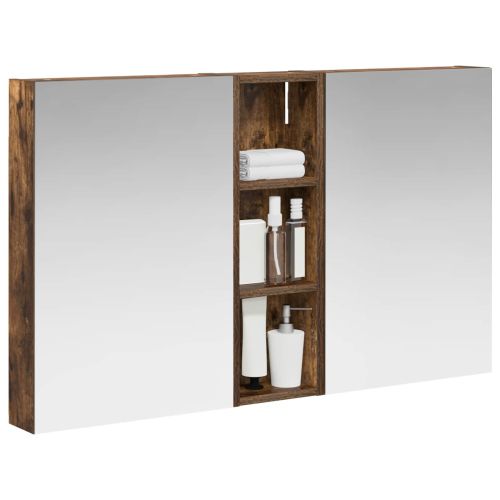 Комплект шкафове за баня с рафт 3 pcs 100 x 10,5 x 60,5 см