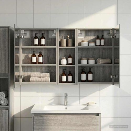 Комплект шкафове за баня с рафт 3 pcs 100 x 10,5 x 60,5 см