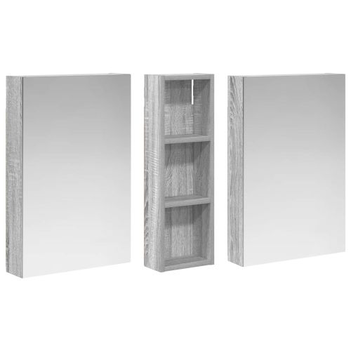 Комплект шкафове за баня с рафт 3 pcs 100 x 10,5 x 60,5 см