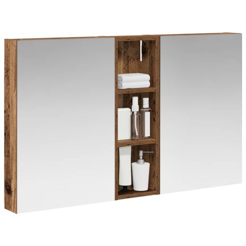 Комплект шкафове за баня с рафт 3 pcs 100 x 10,5 x 60,5 см