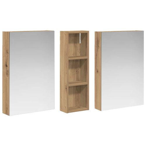 Комплект шкафове за баня с рафт 3 pcs 100 x 10,5 x 60,5 см