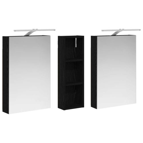 Комплект шкафове за баня с рафт 3 pcs 100 x 10,5 x 60,5 см