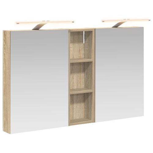 Комплект шкафове за баня с рафт 3 pcs 100 x 10,5 x 60,5 см