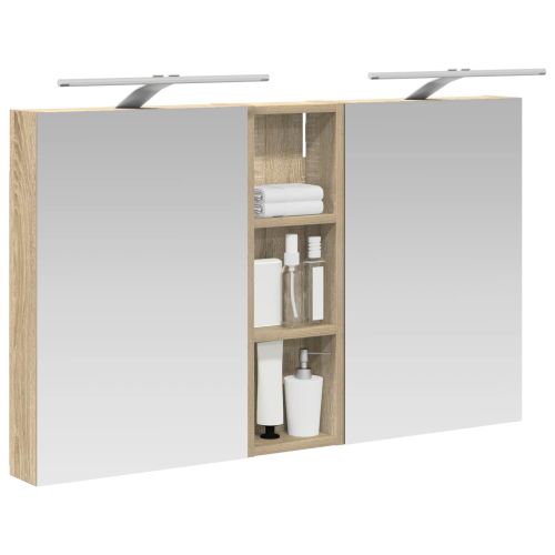 Комплект шкафове за баня с рафт 3 pcs 100 x 10,5 x 60,5 см