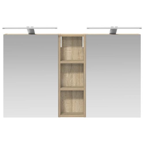 Комплект шкафове за баня с рафт 3 pcs 100 x 10,5 x 60,5 см