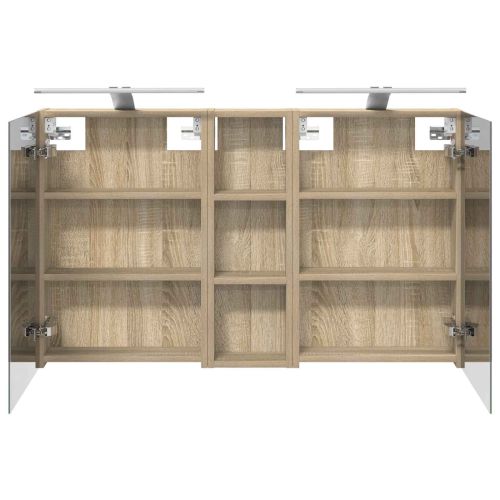 Комплект шкафове за баня с рафт 3 pcs 100 x 10,5 x 60,5 см