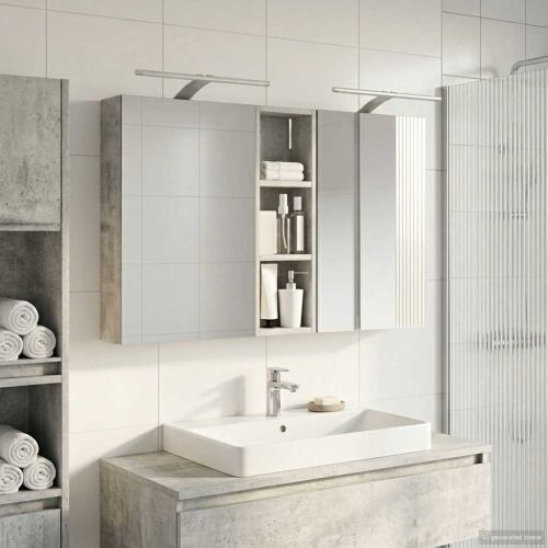 Комплект шкафове за баня с рафт 3 pcs 100 x 10,5 x 60,5 см