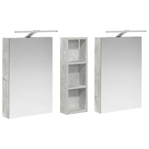 Комплект шкафове за баня с рафт 3 pcs 100 x 10,5 x 60,5 см