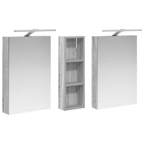 Комплект шкафове за баня с рафт 3 pcs 100 x 10,5 x 60,5 см