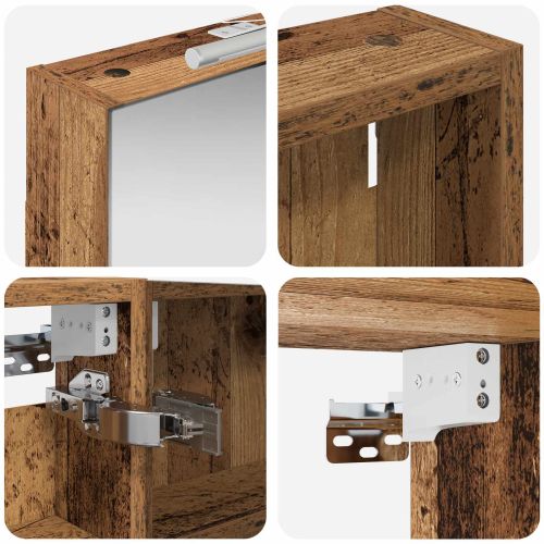 Комплект шкафове за баня с рафт 3 pcs 100 x 10,5 x 60,5 см