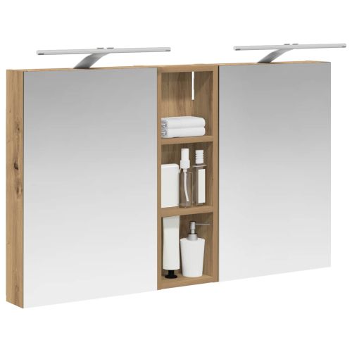 Комплект шкафове за баня с рафт 3 pcs 100 x 10,5 x 60,5 см