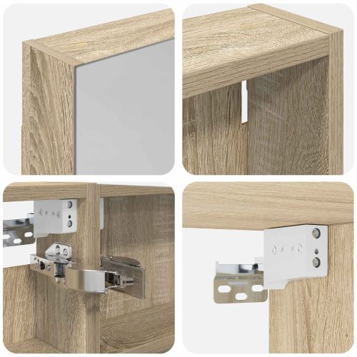 Комплект шкафове за баня с рафт 3 pcs 110 x 10,5 x 60,5 см