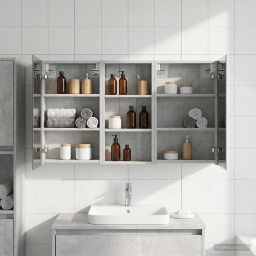 Комплект шкафове за баня с рафт 3 pcs 110 x 10,5 x 60,5 см