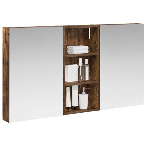 Комплект шкафове за баня с рафт 3 pcs 110 x 10,5 x 60,5 см