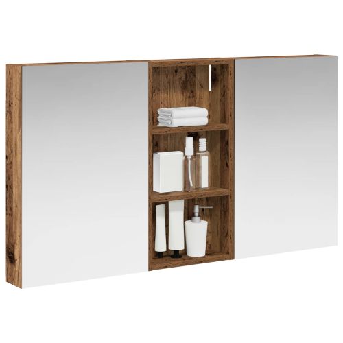 Комплект шкафове за баня с рафт 3 pcs 110 x 10,5 x 60,5 см