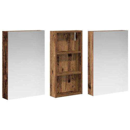 Комплект шкафове за баня с рафт 3 pcs 110 x 10,5 x 60,5 см